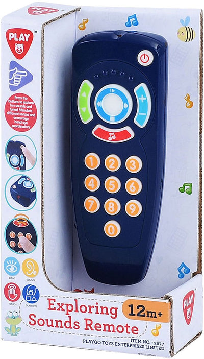 Jouer à la télécommande bébé avec du bleu son