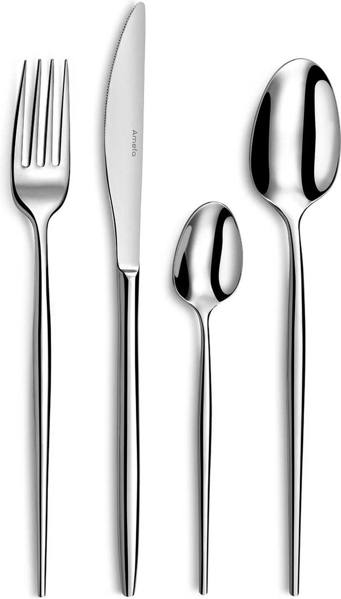 Amefa soprano - set de couverts - 24 pièces - 6 personnes - hautement poli - couleur argent