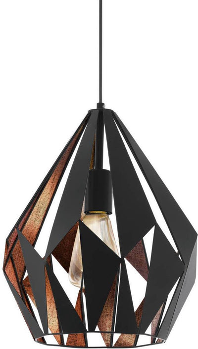 Suspension Eglo Carlton 1 - e27 - ø 31 cm - cuivre noir