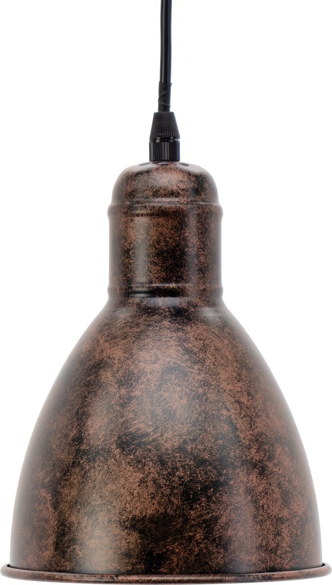 Suspension Eglo priddy 1 - e27 - ø 15,5 cm - cuivre antique