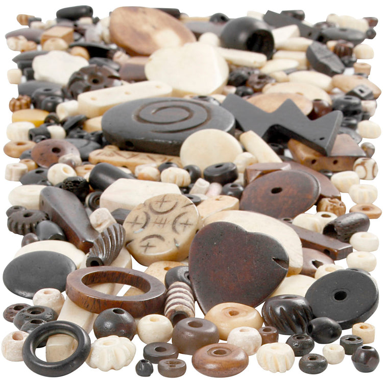 Creativ company mélange naturel, taille 5-30 mm, taille de trou 1-2 mm, 300 gr 1 boîte