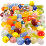Perles en verre Creativ company, rondes, ovales, cercles, d 6-13 mm, diamètre du trou 0,5-1,5 mm, différentes couleurs, 350 gr 1 boîte - afbeelding 1