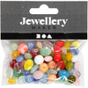 Perles de verre de la compagnie Creativ Divers, ovale, cercle, 60 grammes