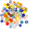 Perles en verre Creativ company, rondes, ovales, cercles, d 6-13 mm, diamètre du trou 0,5-1,5 mm, différentes couleurs, 350 gr 1 boîte