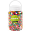 Perles en bois Creativ Company, d 5-8 mm, diamètre du trou 1,5 mm, env. 2170 pièces, différentes couleurs, 175 gr, 400 ml 1 seau