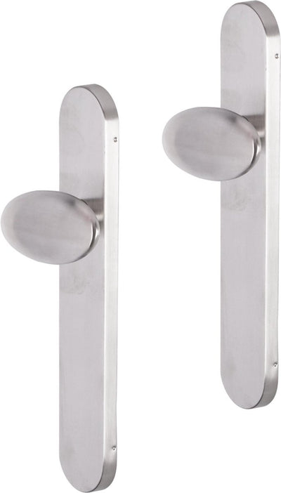 Poignée de porte Impresso - derby - pour l'intérieur - ovale - bouclier de porte - acier inoxydable - 2 pièces