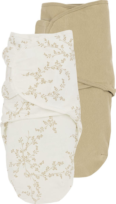 Meyco baby branches uni swaddle couverture d'emmaillotage - paquet de 2 - sable - 4-6 mois - 1,0 tog