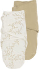 Meyco baby branches uni swaddle couverture d'emmaillotage - paquet de 2 - sable - 4-6 mois - 1,0 tog