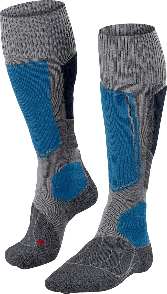 Falke sk1 chaussettes de ski en laine épaisse et chaude en matériau fonctionnel hommes gris - taille 46-48