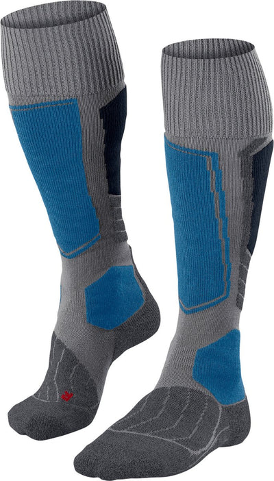 Falke sk1 chaussettes de ski en laine épaisse et chaude en matériau fonctionnel hommes gris - taille 46-48