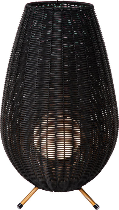 Lucide colin ip44 - lampe de table rechargeable intérieur extérieur - batterie rechargeable - led 3 stepdim - 1x3w 3000k - ip44 - noir