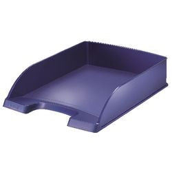 Corbeille à courrier style leitz bleu
