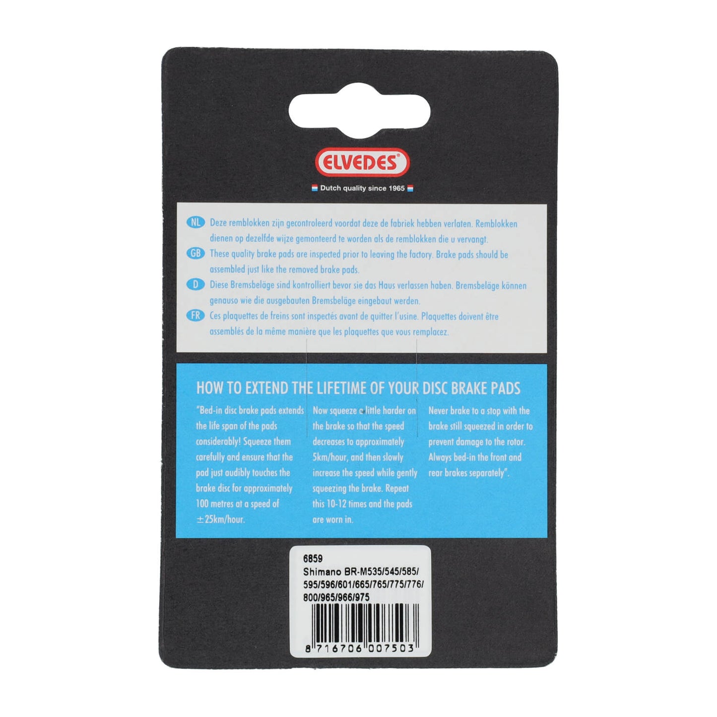 Jeu de plaquettes de frein à disque Elvedes organic Shimano BR-M595 etc. TRP Dash (1 paire)