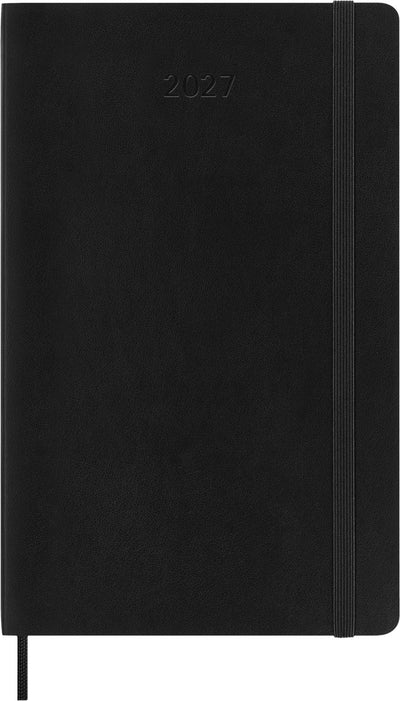 Agenda Moleskine 12 mois - 2027 - hebdomadaire horizontal - grand - couverture souple - noir