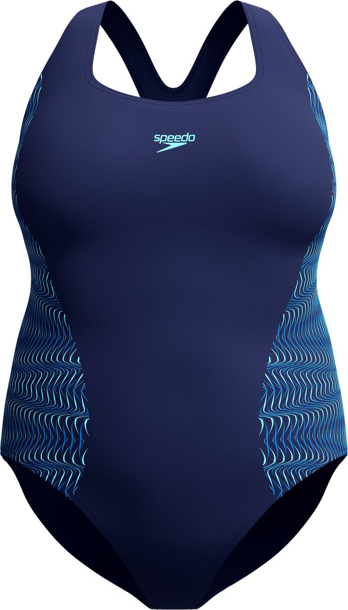 Maillot de bain une pièce femme Speedo plus size placement medalist - bleu marine