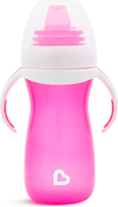 Munchkin gobelet de transition - gobelet doux - gobelet de transition - gobelet anti-fuite pour bébés - à partir de 9 mois - 296 ml - rose - gobelet à boire