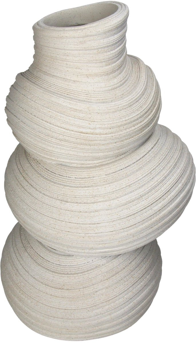 Vase collection Hd polyrésine beige 22x21,8x36,6cm