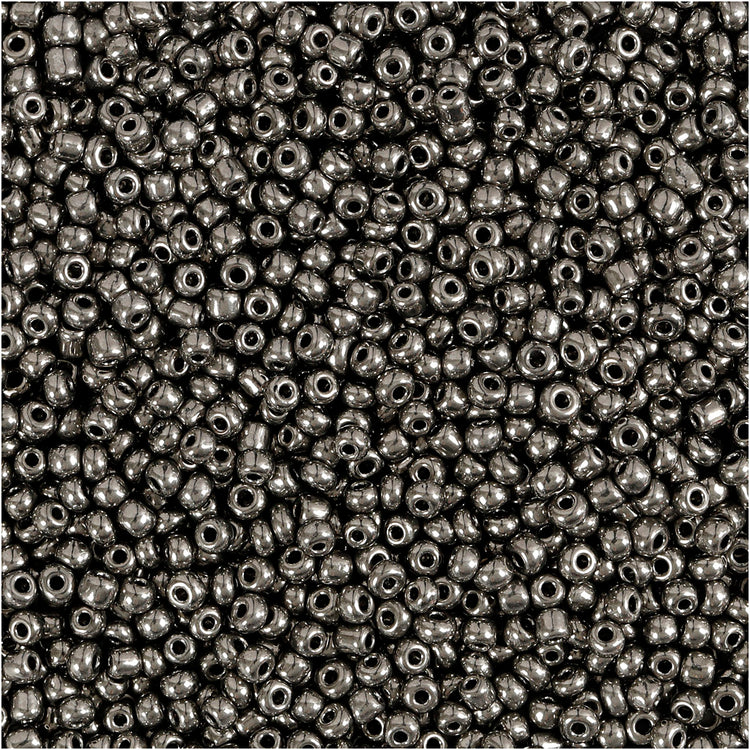 Perles de rocaille Creativ company, d 1,7 mm, taille 15 0, diamètre du trou 0,5-0,8 mm, métal gris, 25 gr 1 boîte