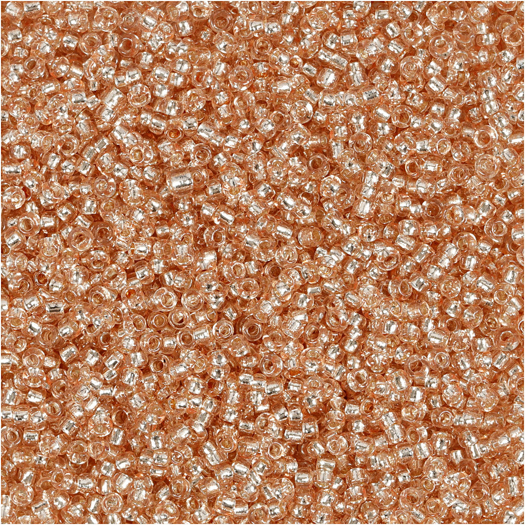 Perles de rocaille Creativ Company, d 1,7 mm, taille 15 0, diamètre du trou 0,5-0,8 mm, pêche, 25 g 1 boîte