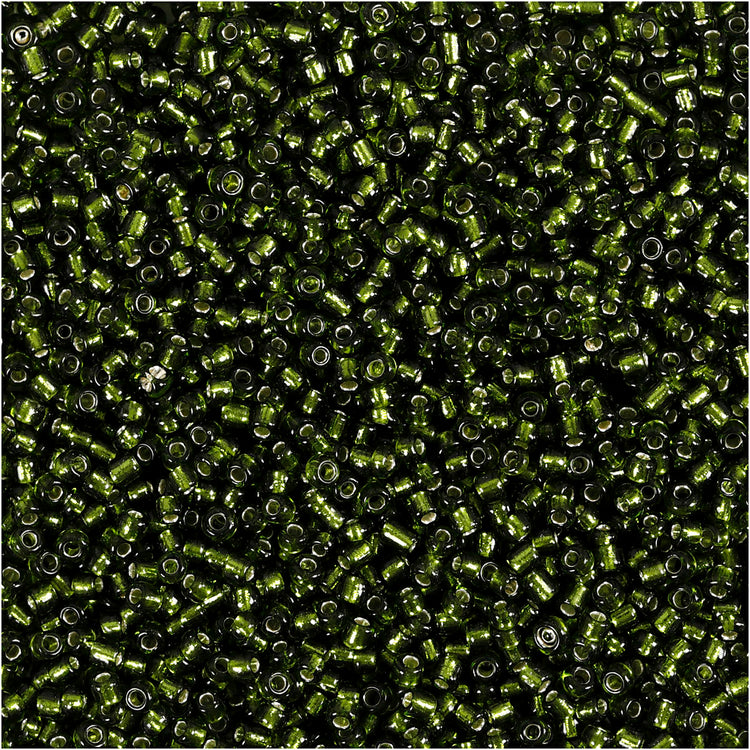 Perles de rocaille Creativ company, d 1,7 mm, taille 15 0, diamètre du trou 0,5-0,8 mm, vert herbe, 25 gr 1 boîte