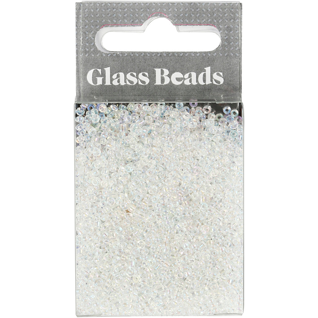 Perles de rocaille Creativ company, d 1,7 mm, taille 15 0, diamètre du trou 0,5-0,8 mm, transparentes, 25 gr 1 boîte