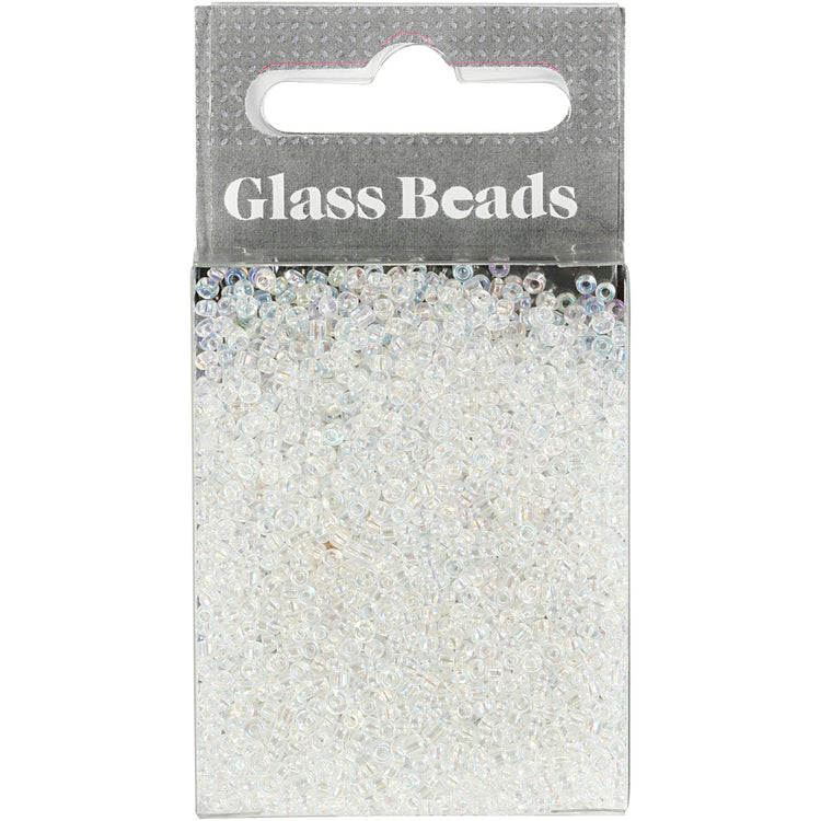 Perles de rocaille Creativ company, d 1,7 mm, taille 15 0, diamètre du trou 0,5-0,8 mm, transparentes, 25 gr 1 boîte