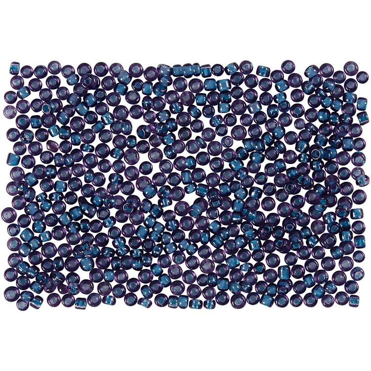 Perles de rocaille Creativ Company, d 1,7 mm, taille 15 0, taille du trou 0,5-0,8 mm, bleu foncé, 500 g 1 sachet