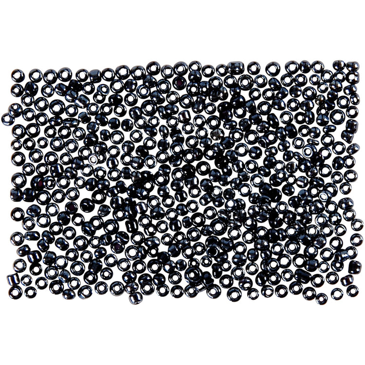 Perles de rocaille Creativ Company, d 1,7 mm, taille 15 0, taille du trou 0,5-0,8 mm, gris foncé, 500 gr 1 sachet