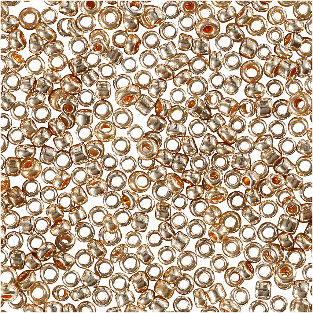 Perles de rocaille Creativ company, d 1,7 mm, taille 15 0, diamètre du trou 0,5-0,8 mm, or rose, 25 gr 1 boîte