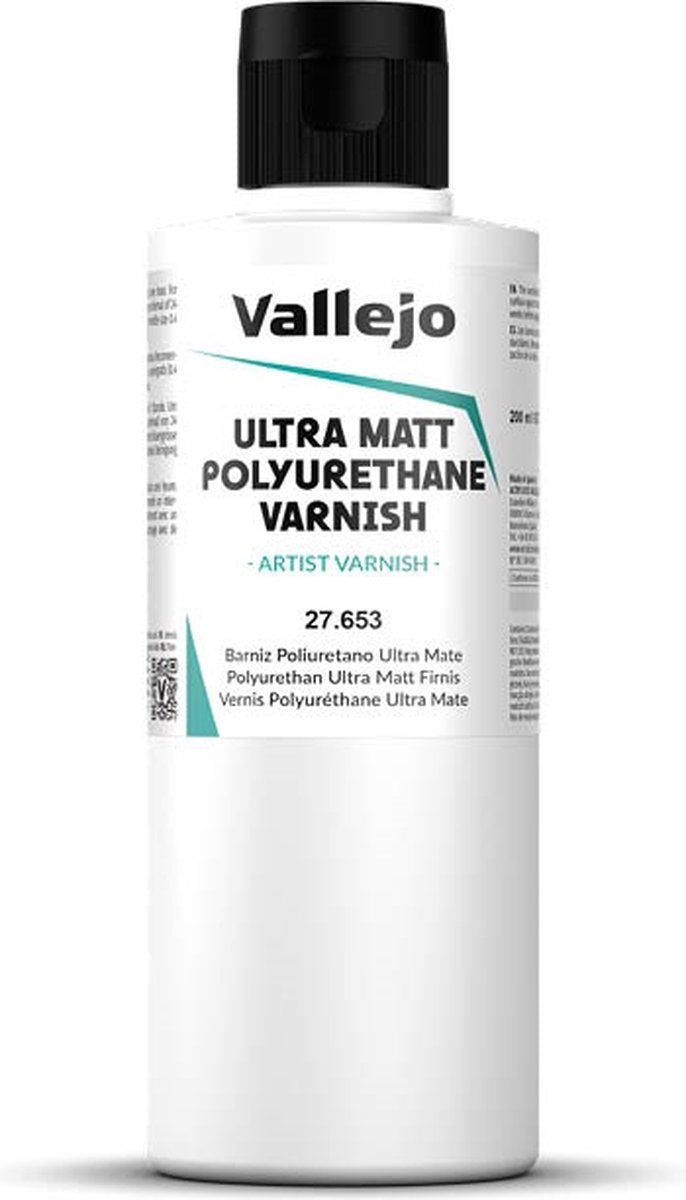 Peinture hobby Vallejo - 27653 vernis polyuréthane ultra mat - flacon de peinture - 200 ml