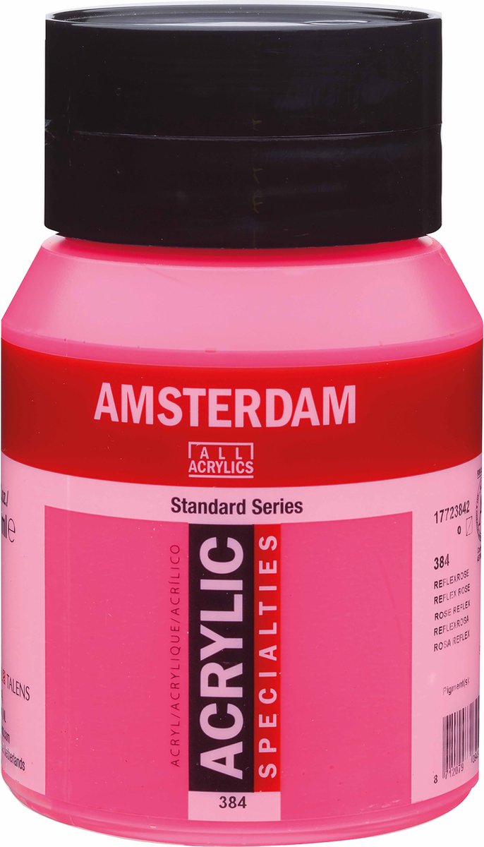 Pot de peinture acrylique série standard Amsterdam 500 ml rose reflex 384
