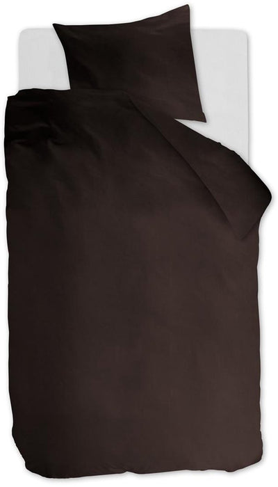 Housse de couette Ambiante coton uni - uni - simple - 140x200 220 cm - marron