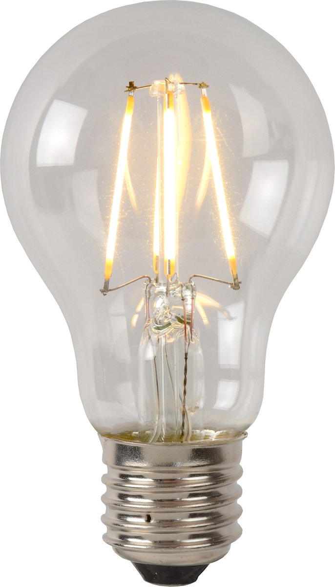 Lucide a60 classe a - lampe à filament - ø 6 cm - led - e27 - 1x7w 2700k - transparent