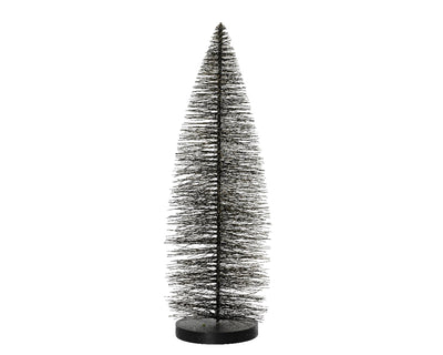 Decoris statue sapin de Noël noir et doré 20cm
