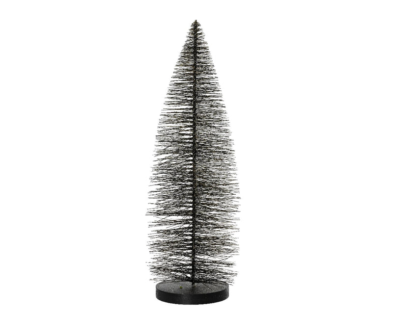 Decoris statue sapin de Noël noir et doré 20cm