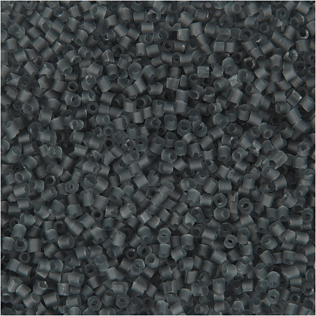 Creativ company perles de rocaille coupe 2, d 1,7 mm, taille 15 0, diamètre de trou 0,5 mm, gris transparent, 25 gr 1 boîte