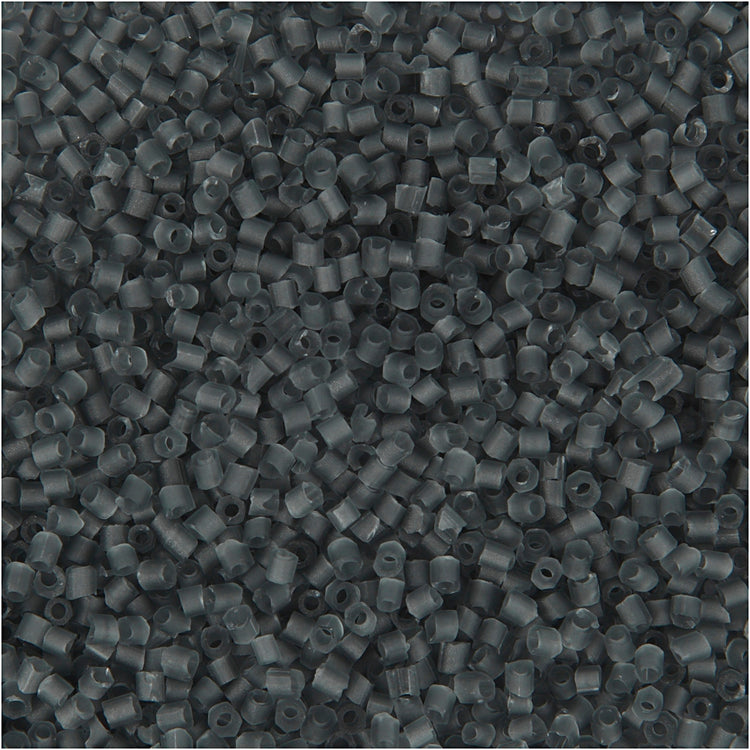 Creativ company perles de rocaille coupe 2, d 1,7 mm, taille 15 0, diamètre de trou 0,5 mm, gris transparent, 25 gr 1 boîte