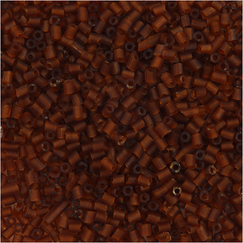 Creativ company perles de rocaille 2 tailles, d 1,7 mm, taille 15 0, diamètre du trou 0,5 mm, marron, 500 gr 1 sachet