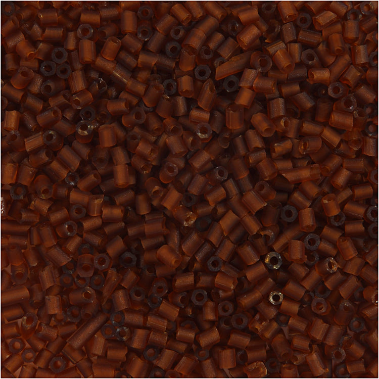 Creativ company perles de rocaille 2 tailles, d 1,7 mm, taille 15 0, diamètre du trou 0,5 mm, marron, 500 gr 1 sachet