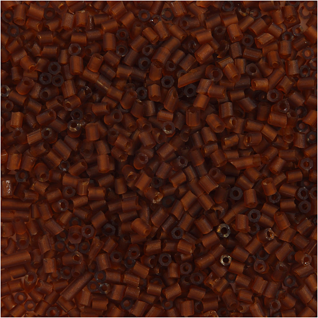 Creativ company perles de rocaille coupe 2, d 1,7 mm, taille 15 0, diamètre de trou 0,5 mm, marron, 25 g 1 boîte
