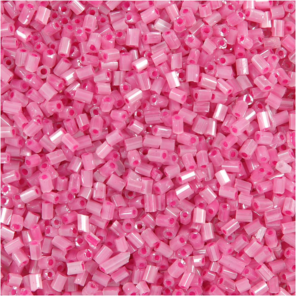 Creativ company perles de rocaille coupe 2, d 1,7 mm, taille 15 0, diamètre de trou 0,5 mm, rose, 25 g 1 boîte