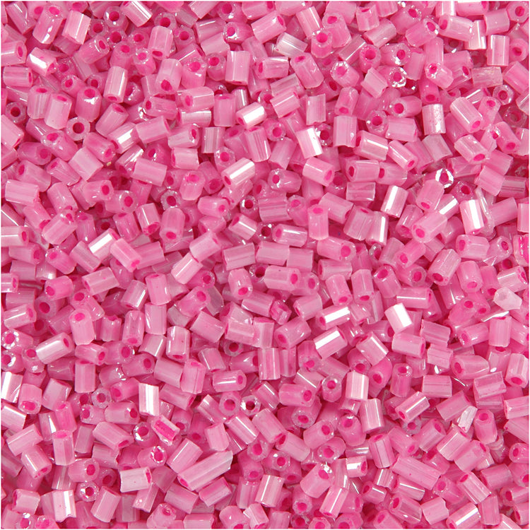 Creativ company perles de rocaille coupe 2, d 1,7 mm, taille 15 0, diamètre de trou 0,5 mm, rose, 25 g 1 boîte