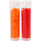 Creativ company perles de rocaille coupe 2, d 1,7 mm, taille 15 0, diamètre de trou 0,5 mm, orange transparent, rouge transparent, 2x7 g 1 boîte - afbeelding 1