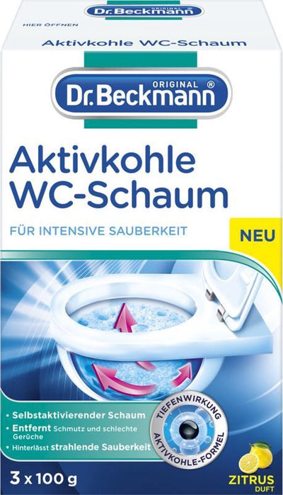 Dr. Beckmann nettoyant pour toilettes au charbon actif - pour toilettes - nettoie en profondeur - 3 x 100 g