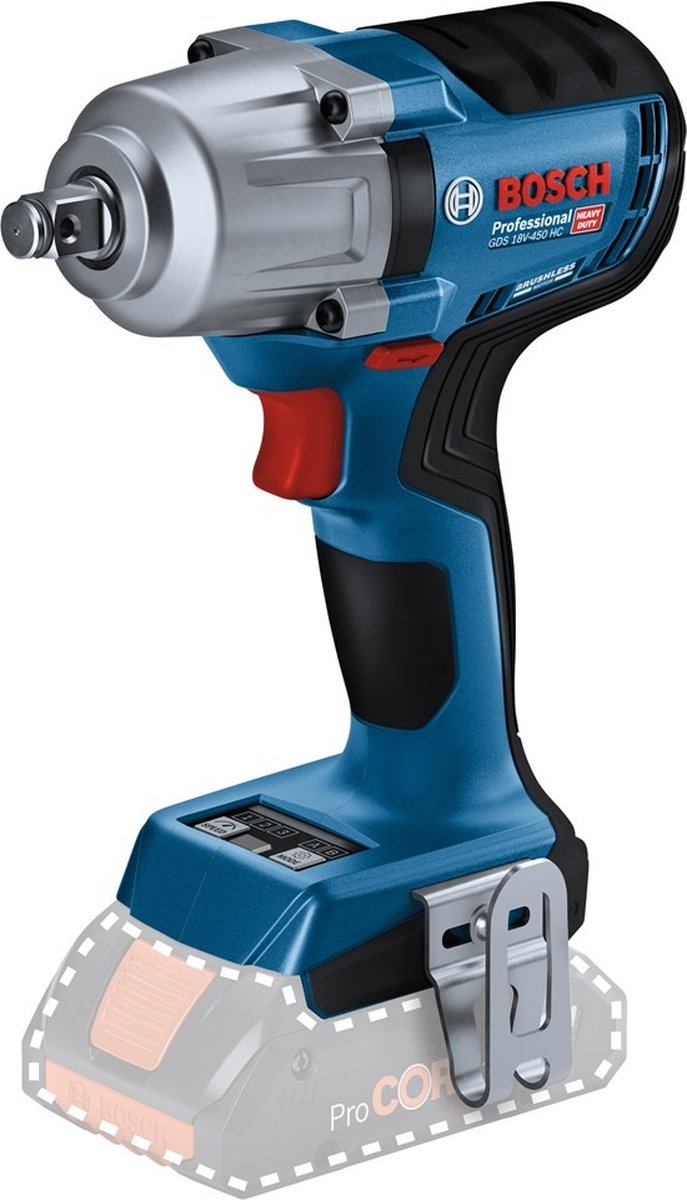 Bosch professional gds 18v-450 hc clé à chocs sans fil 450nm 1 2 bague de friction 18v corps de base en l-boxx - 06019k4001