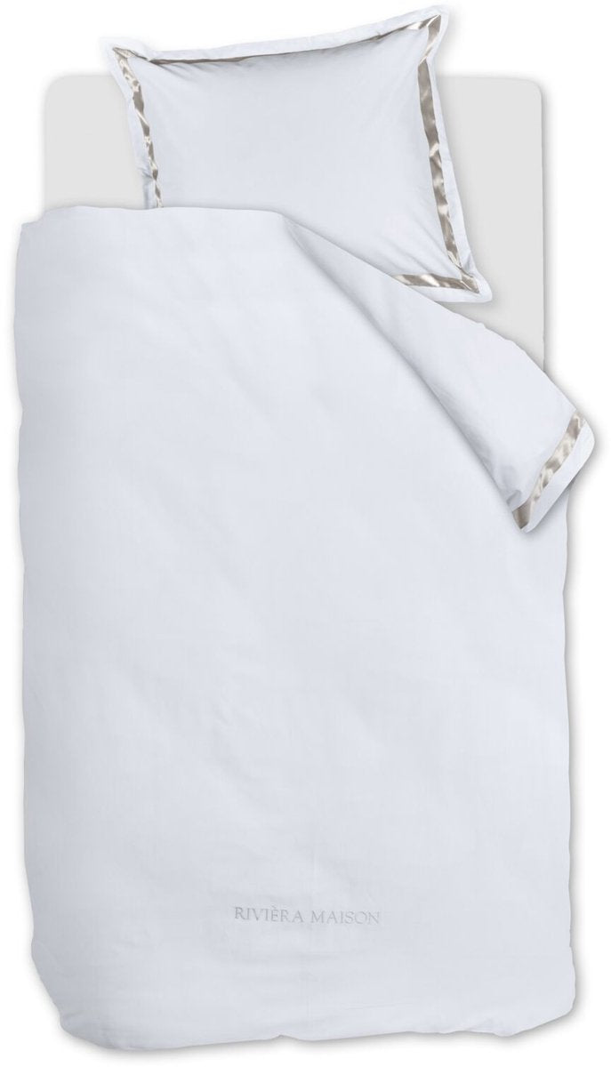 Riviera maison rivièra maison housse de couette murmure - simple - 140 x 200 220 cm - blanc