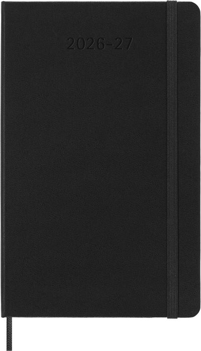 Agenda Moleskine 18 mois - 2026 27 - hebdomadaire horizontal - grand - couverture rigide - noir