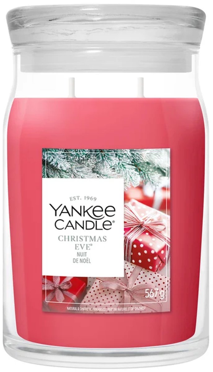 Bougie Yankee - bougie parfumée en grand pot pour le réveillon de Noël - 90 heures de combustion - deux mèches