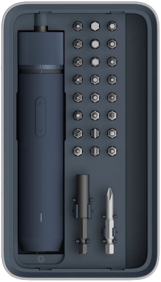 Kit tournevis électrique Hoto 3,6 V pro – tournevis électrique – jeu de tournevis sans fil – couple 4 nm – 3 réglages de vitesse – 25 embouts – éclairage LED – rechargeable USB-C – outil de bricolage compact