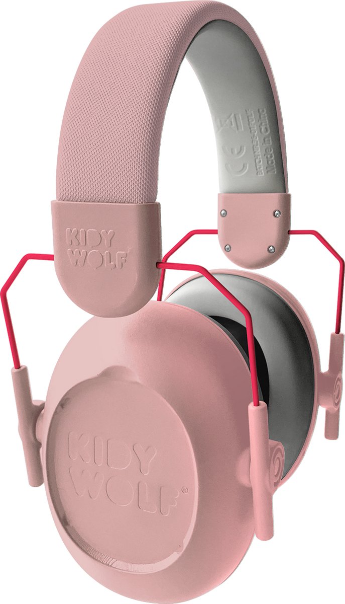 Kidywolf kidynoise protection auditive enfant rose - réduction du bruit 25db, pliable réglable, 5+